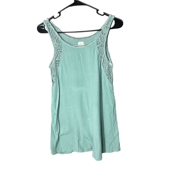 O’Neill Sage Green Crochet‎ Tunic Top Size L - Picture 1 of 7